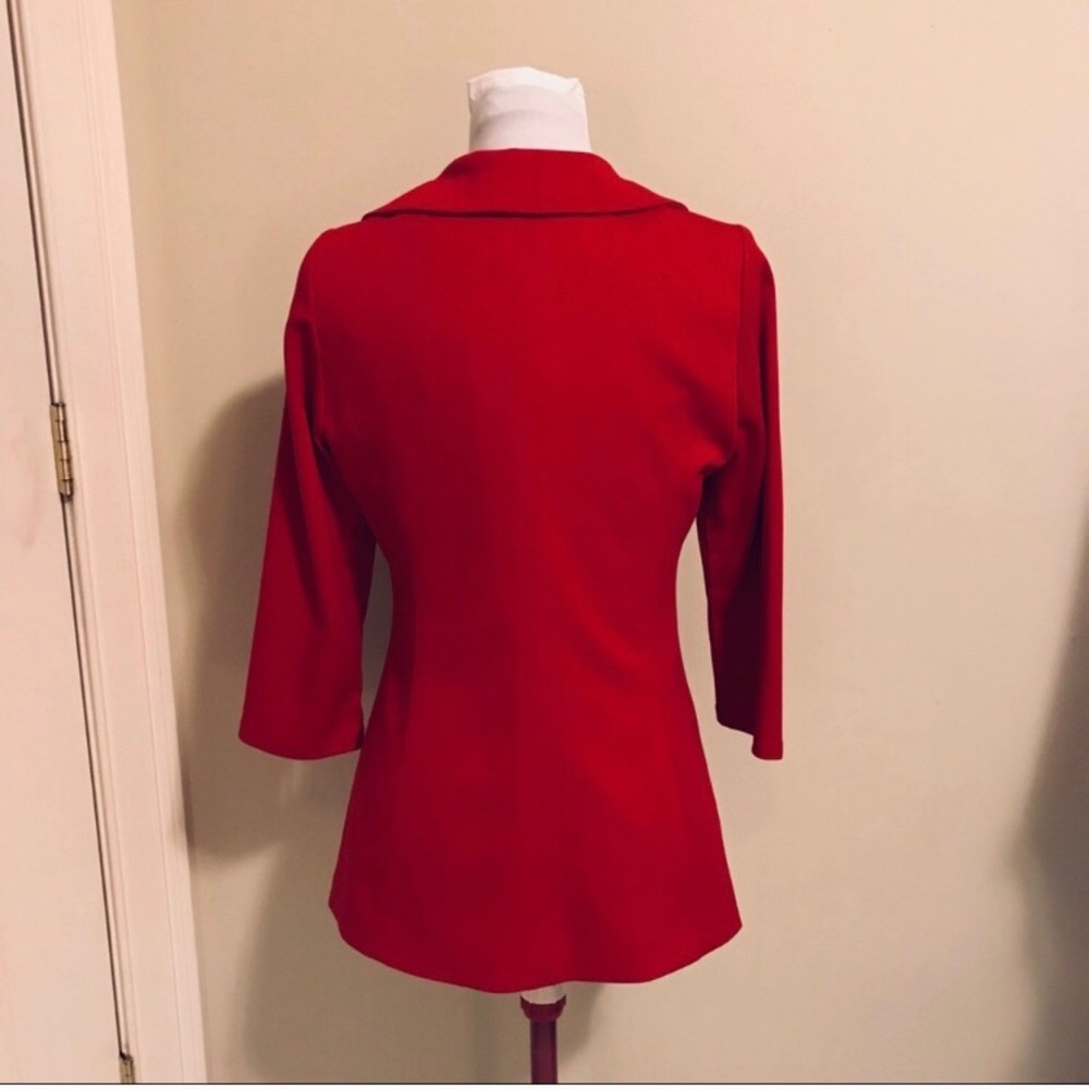 Calvin Klein Ruffle Red Blazer 6P - Picture 4 of 9